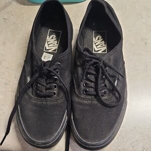Vans Women's Black Canvas Lace-Up Sneakers